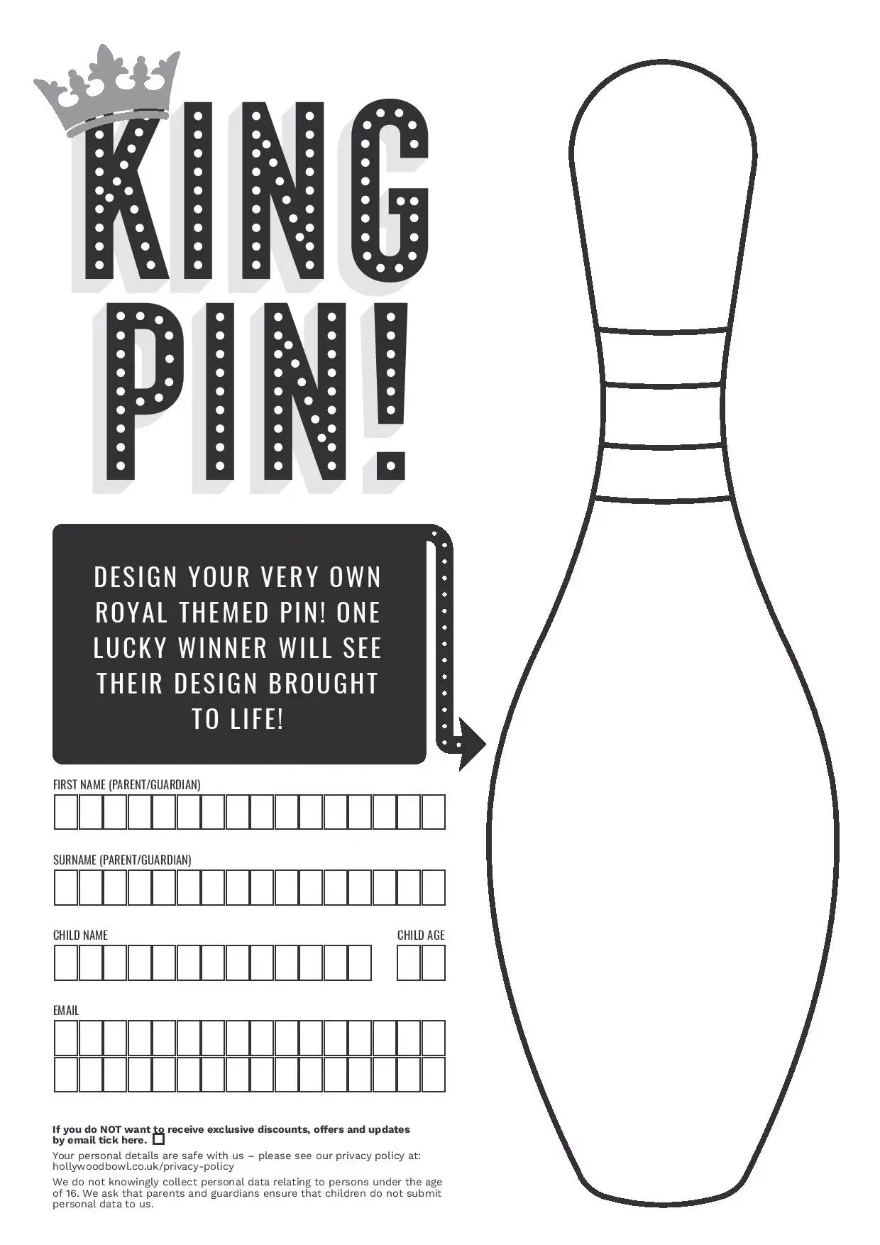 Design your own coronation bowling pin
