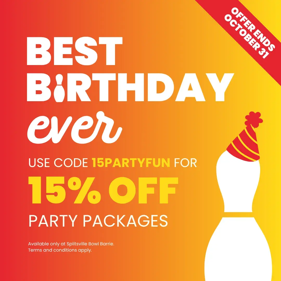Get 15% off parties at Splitsville Bowl Barrie