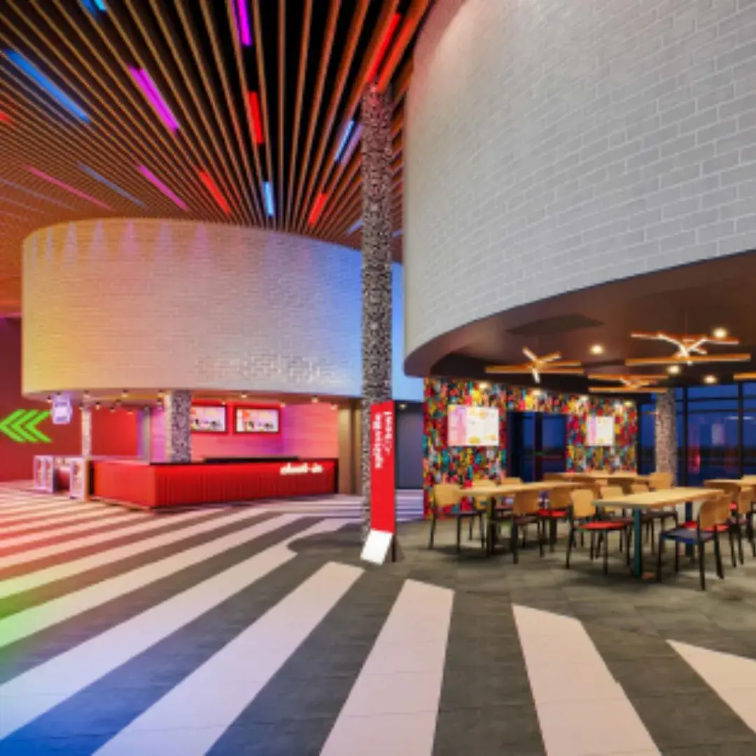Burlington Lounge and front entrance rendering