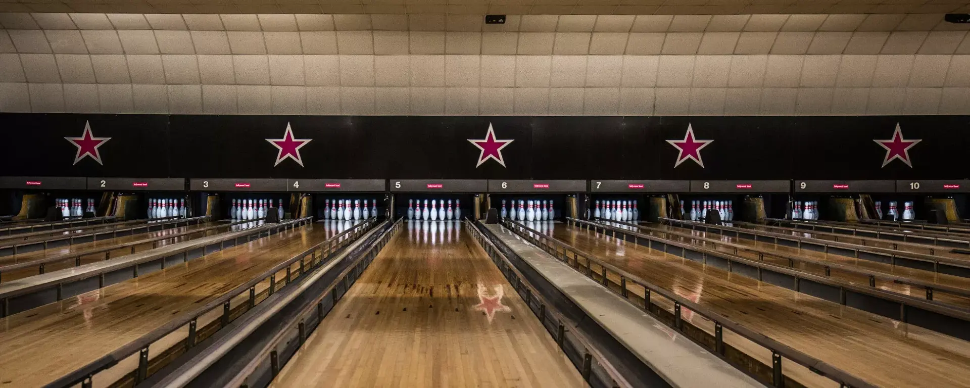 Bowling alley lanes at Hollywood bowl Wigan