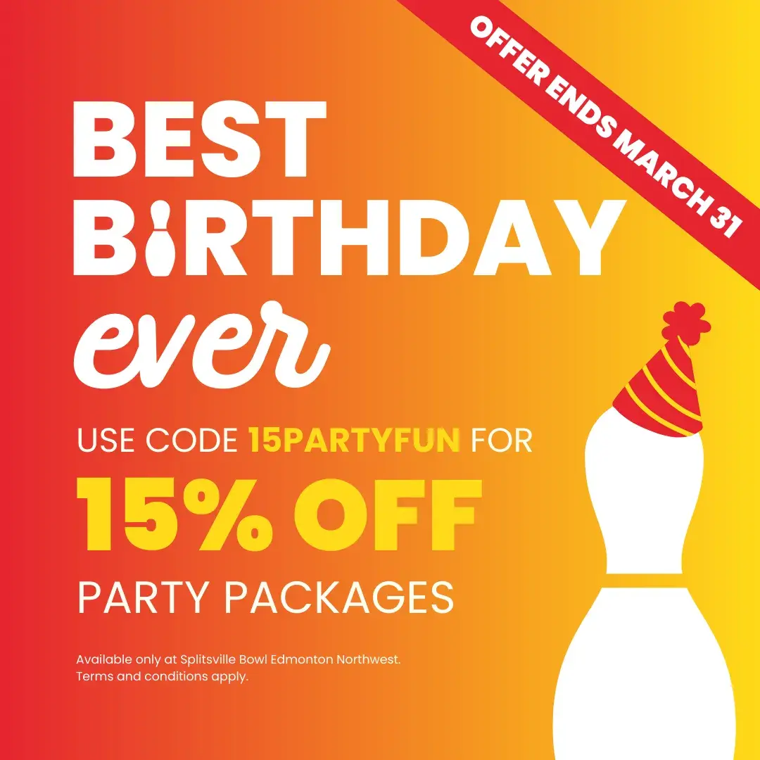 Save 15% off your Bowling Birthday party at Splitsville Edmonton NW