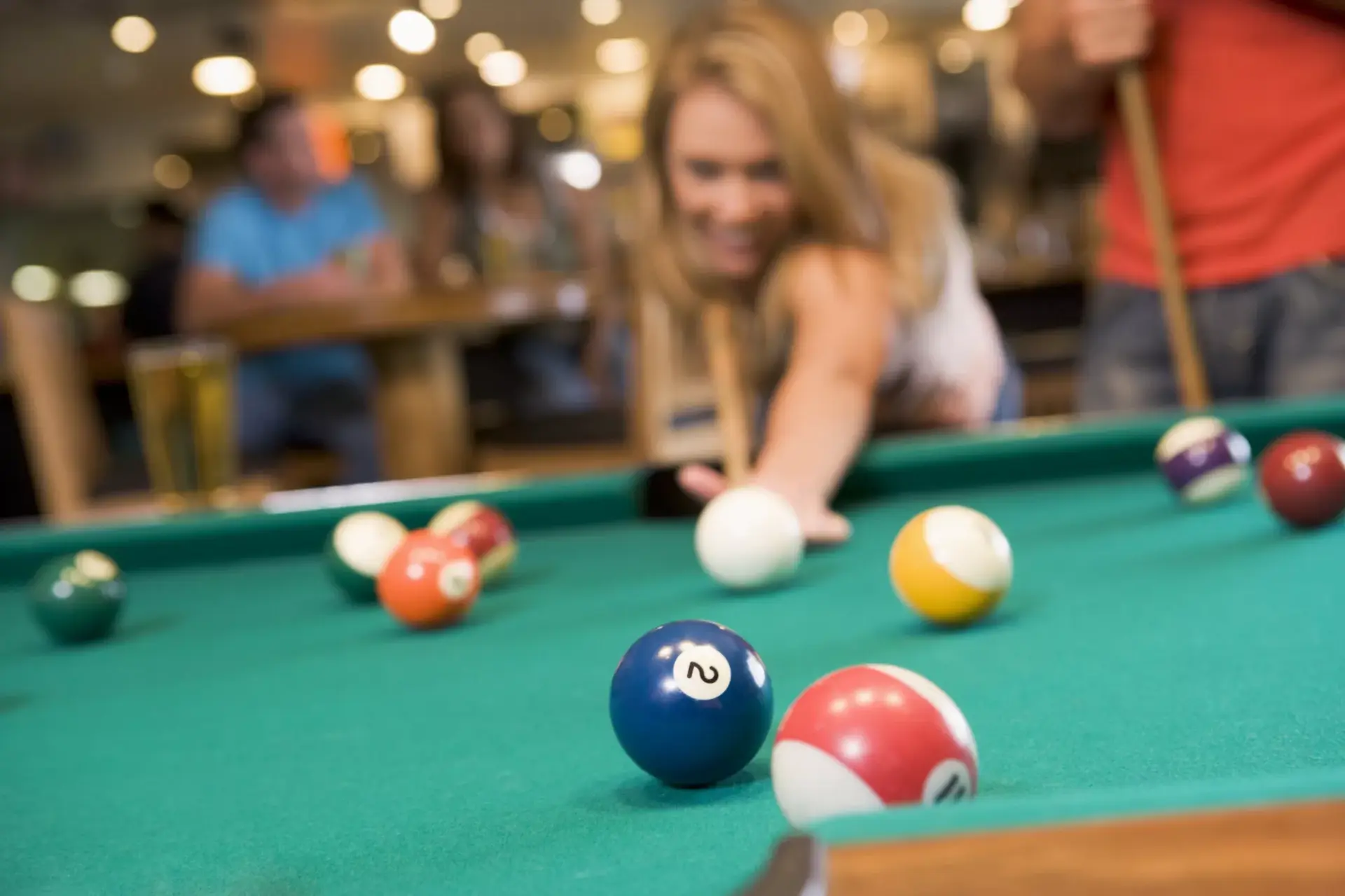 Pool tables at Splitsville Entertainment