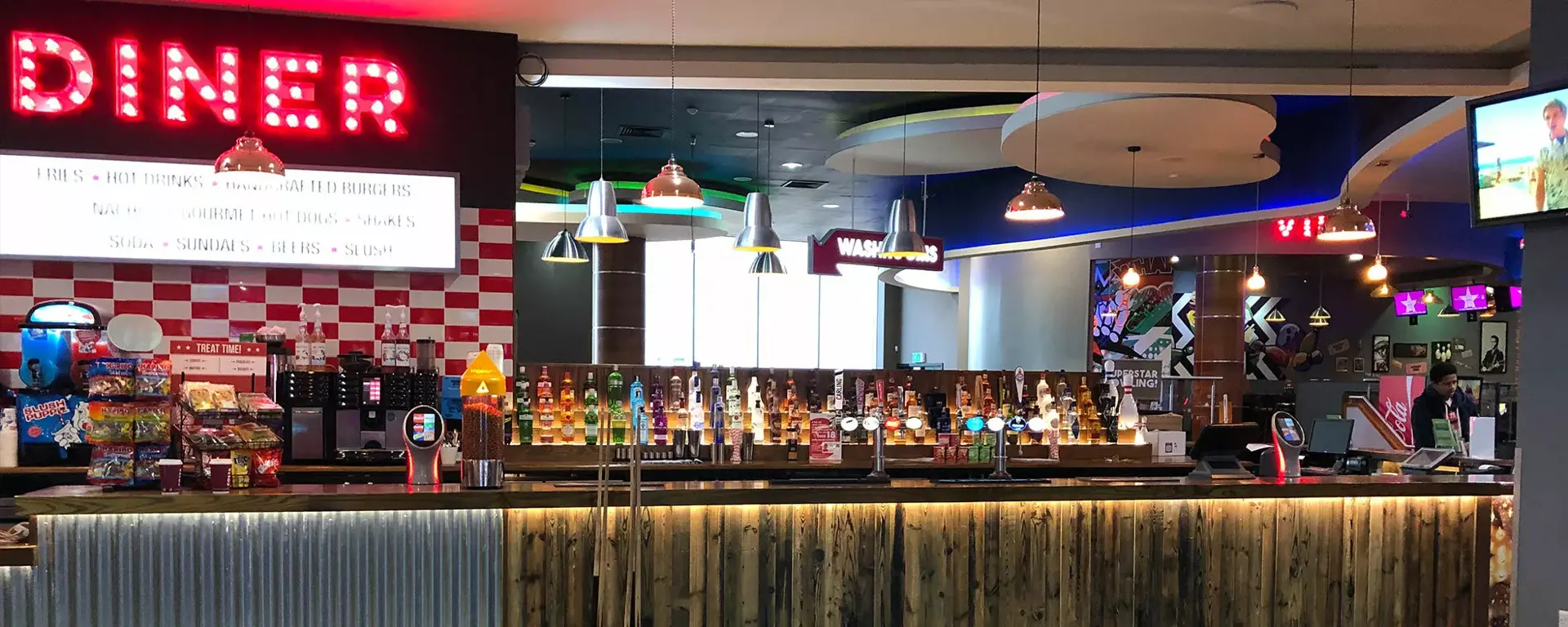 Bar and Diner area at Hollywood Bowl High Wycombe