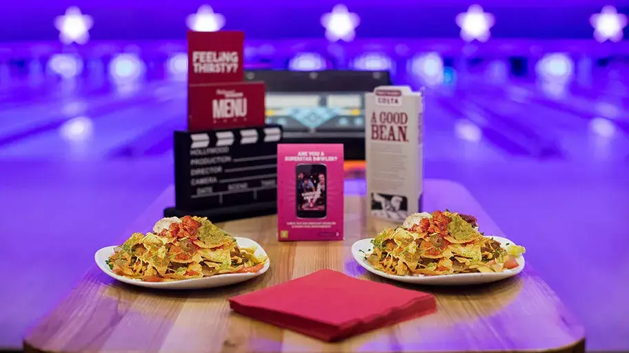 Nachos served on the lanes at hollywood bowl