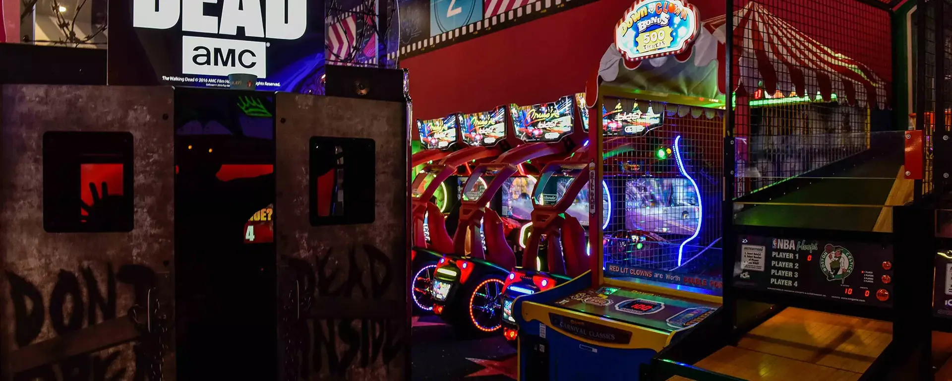Arcade games in the amusements at Hollywood Bowl Bradford