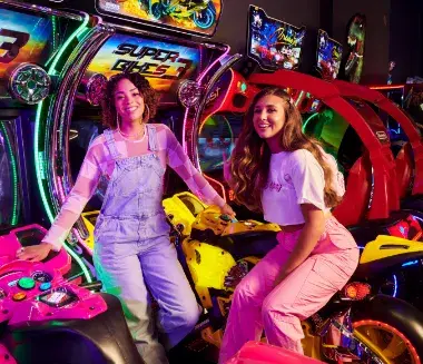 Students in a Hollywood Bowl Arcade