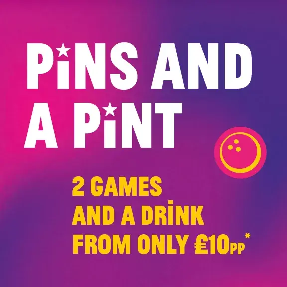Book our 2 games and a drink offer at Hollywood Bowl