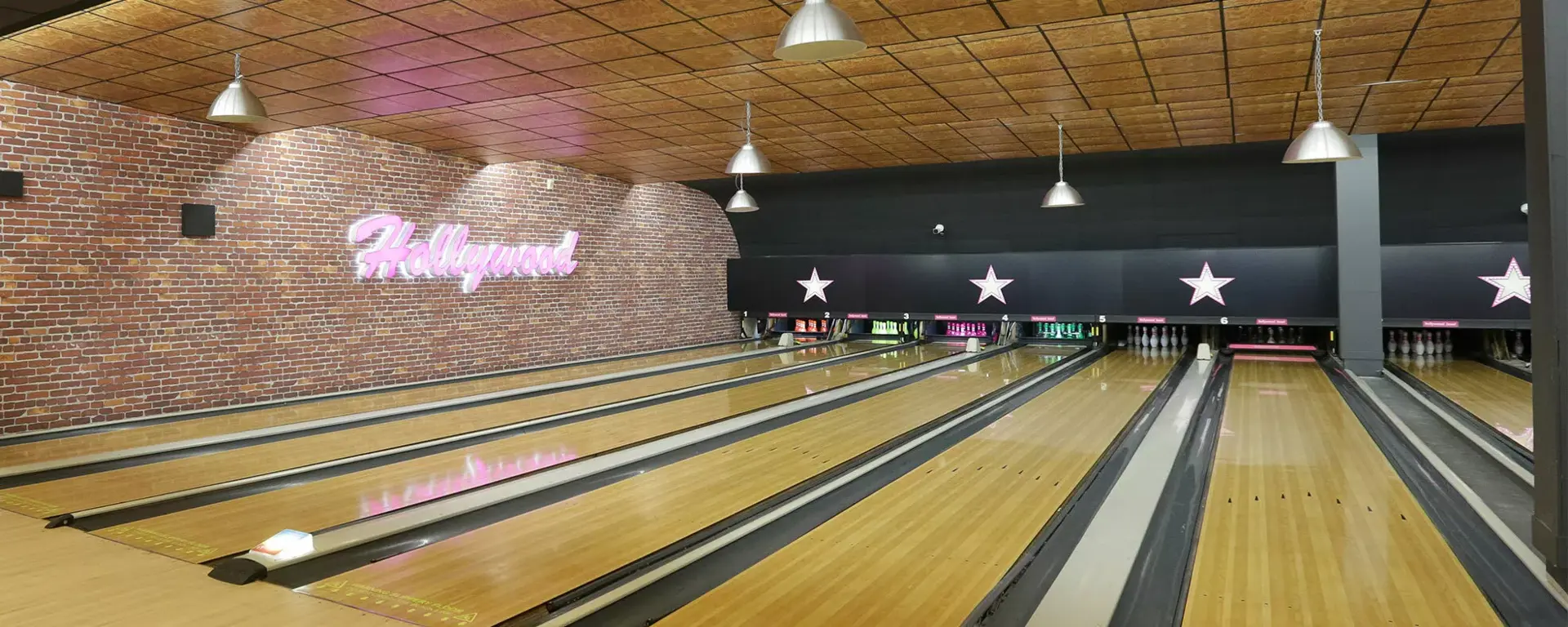 Bowling alley lanes at Hollywood Bowl Dagenham