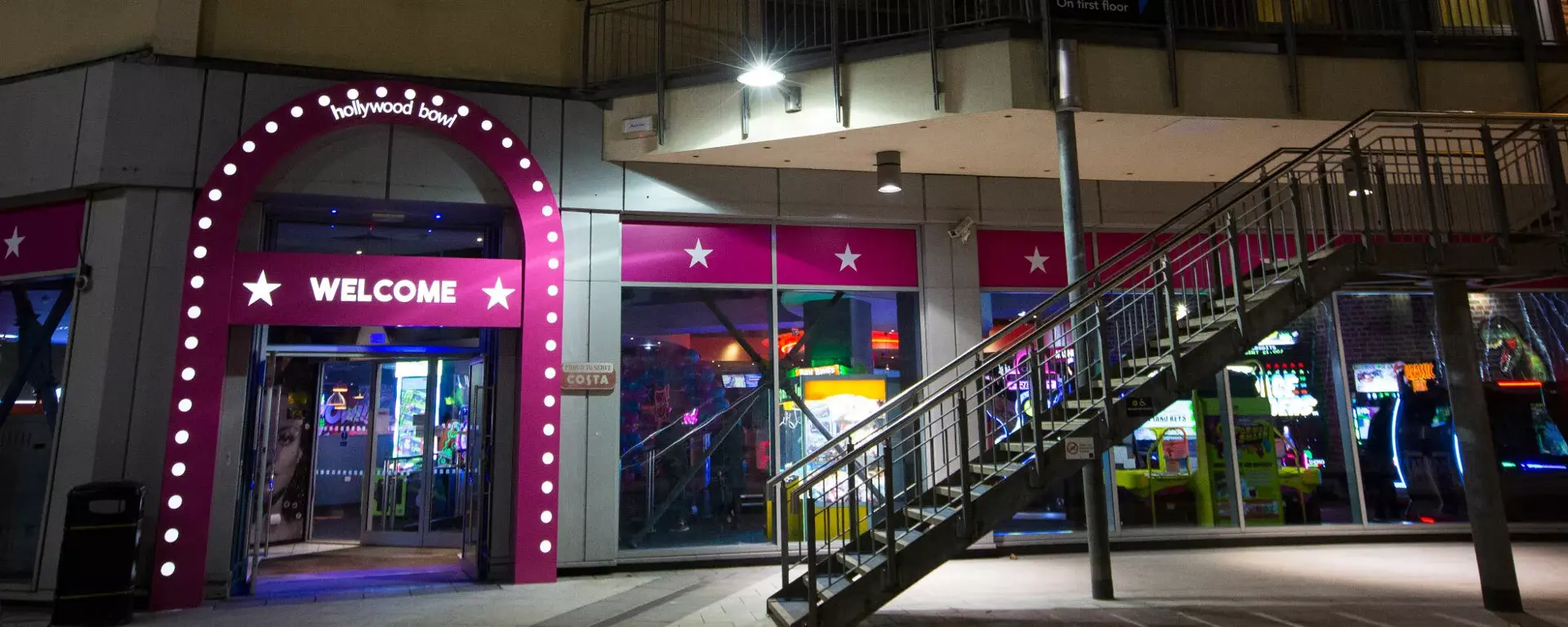 Outside of hollywood bowl birmingham broadway plaza centre