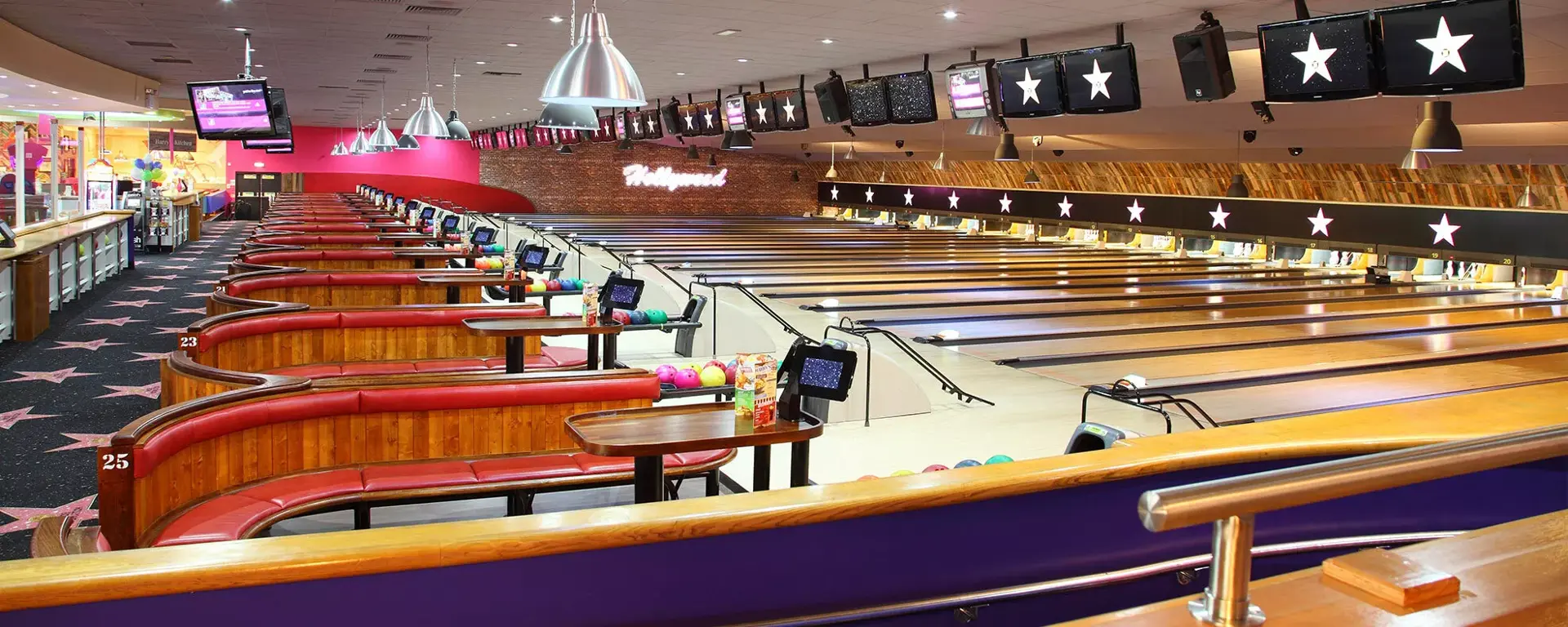 Bowling lanes at Hollywood Bowl Stevenage