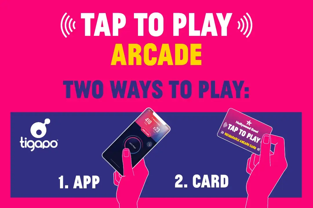 Play cashless arcade machines at Hollywood Bowl