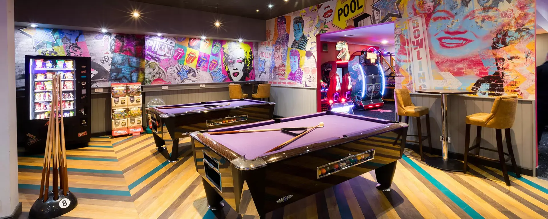 Pool tables at Hollywood Bowl London Tolworth