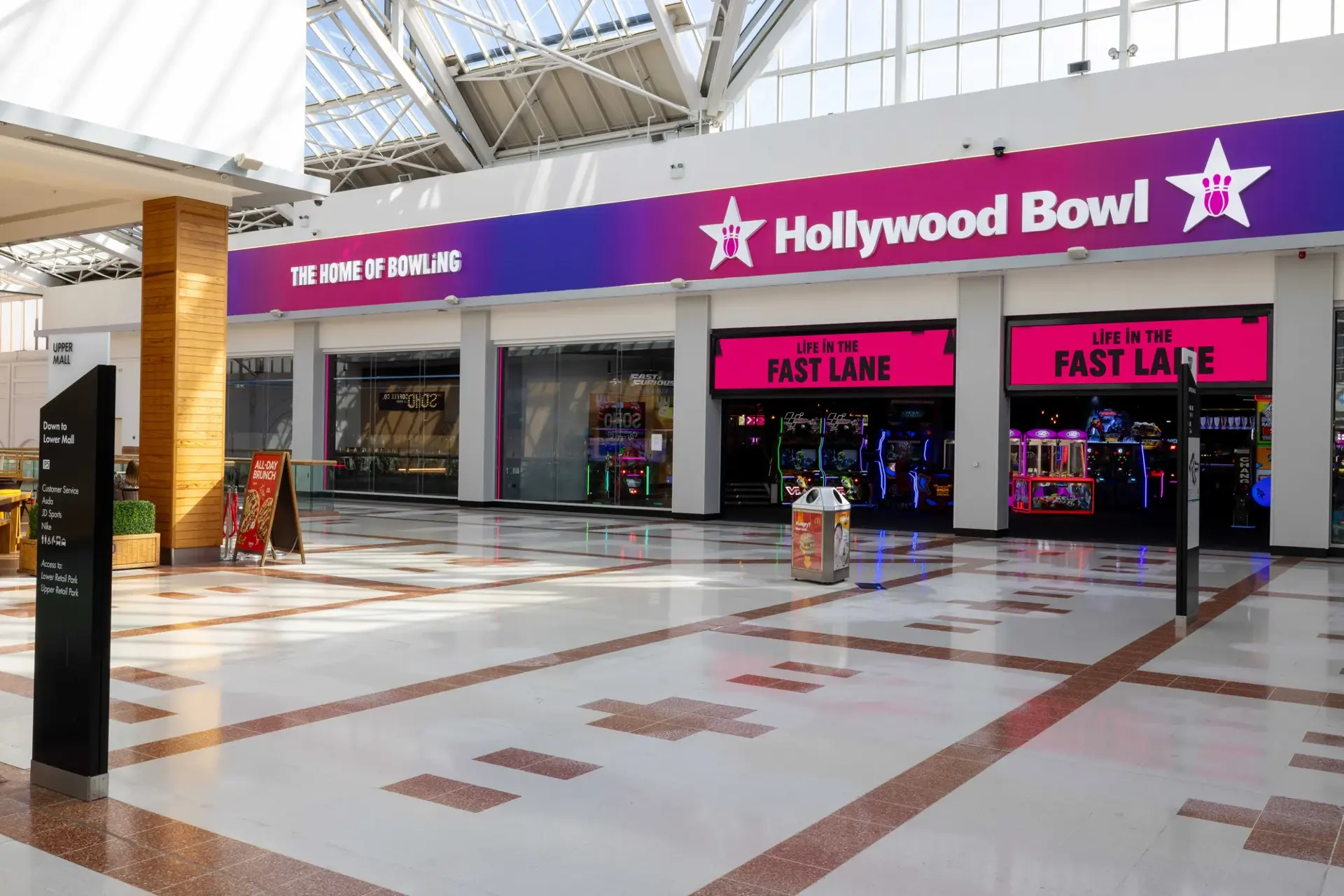The exterior entrance of Hollywood Bowl Merry Hill