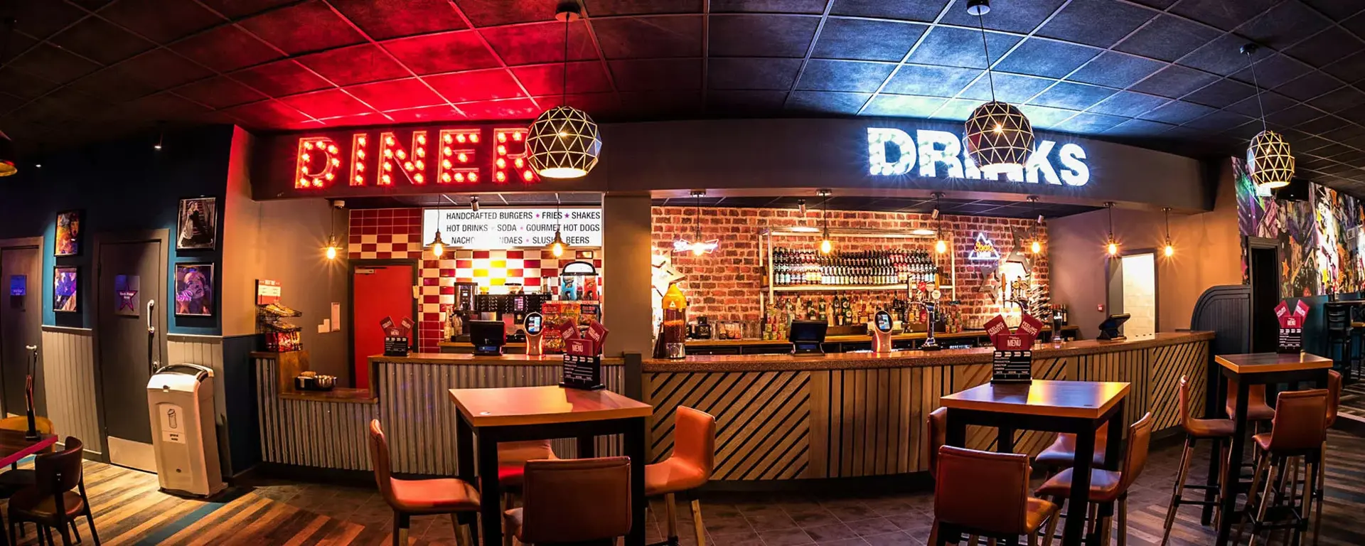 Diner and bar at Hollywood Bowl Taunton