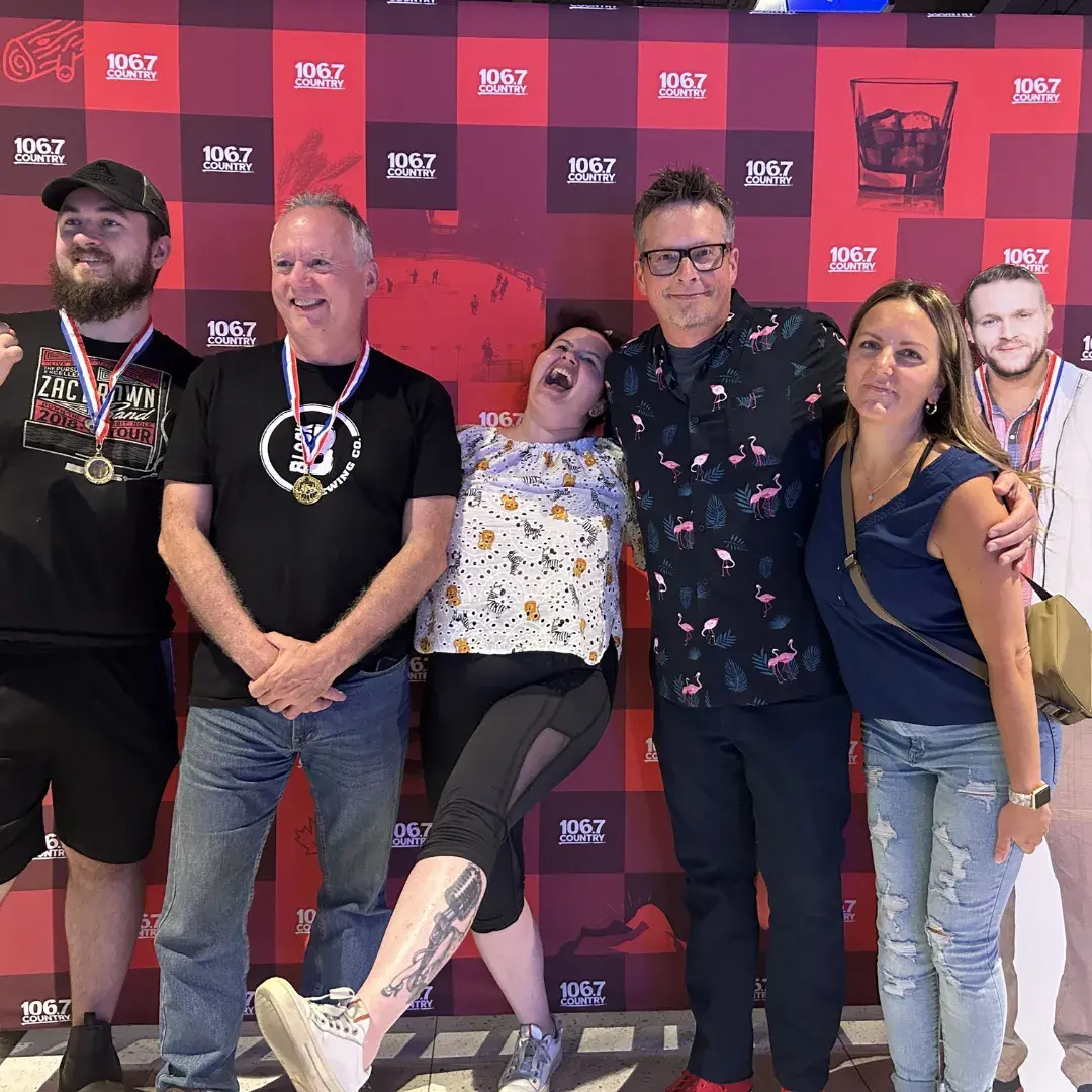Hosts of Country 106.7 at Splitsville Waterloo