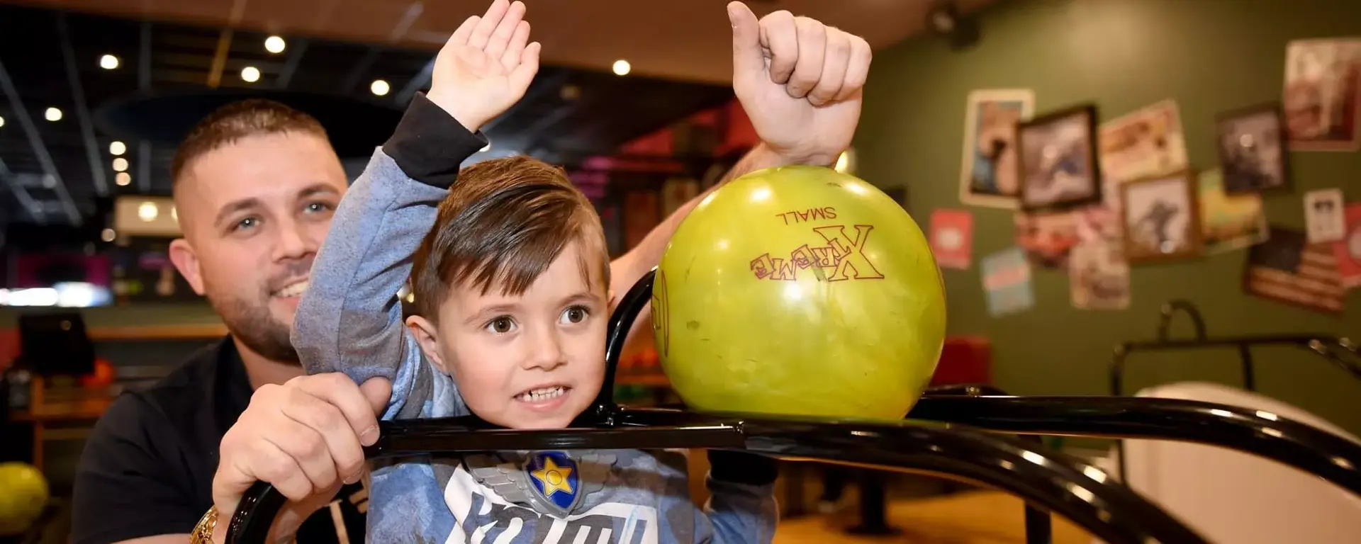 Father and Son bowling at Hollywood Bowl