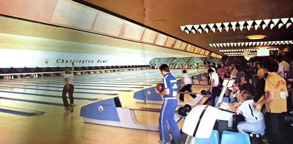 customers bowling at a Charrington Bowl centre in the 1970s