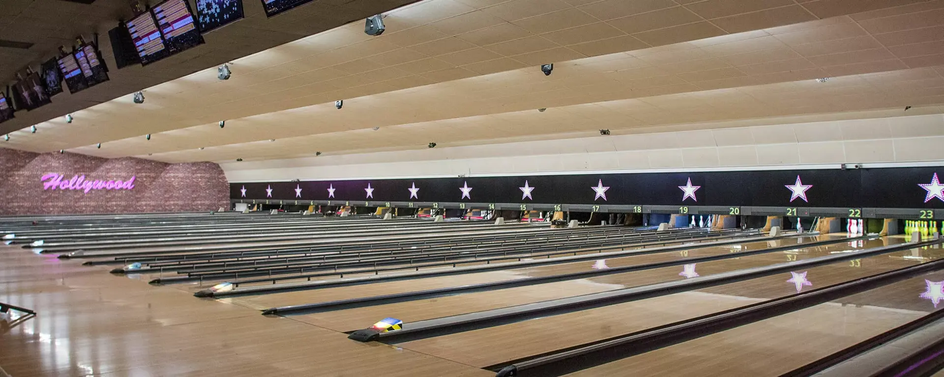 Bowling alley lanes at Hollywood Bowl Crawley
