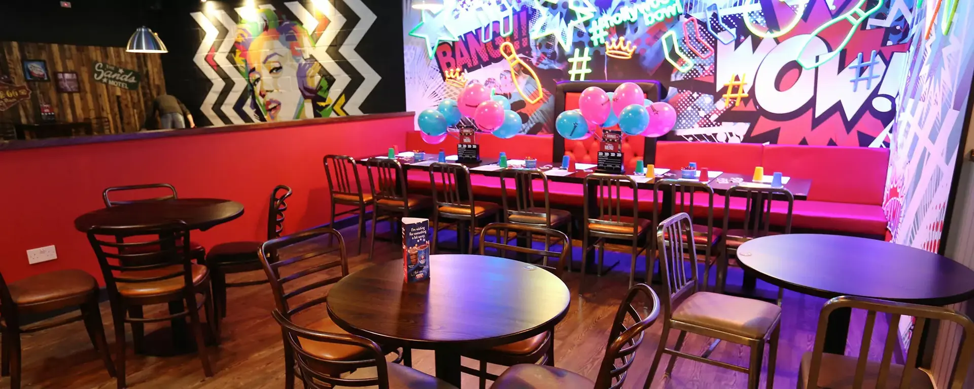 Party area at Hollywood Bowl Bristol Longwell Green