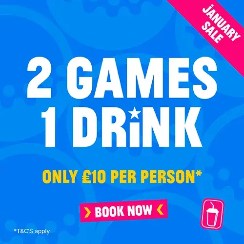 Get 2 games and 1 drink for just £10 at Hollywood Bowl