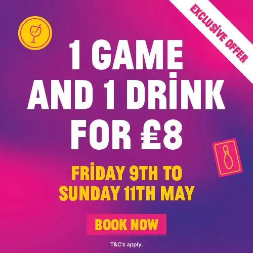 £8 Game and Drink offer at Hollywood Bowl