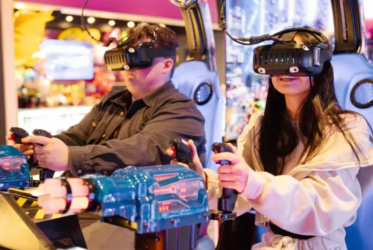 gen-z couple playing VR games