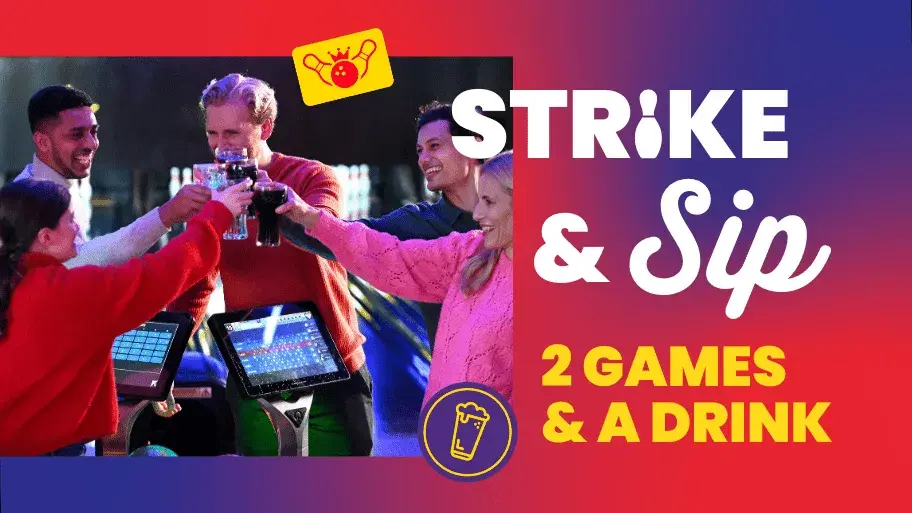 Play our 2 games and 1 drink deal at Splitsville Bowl