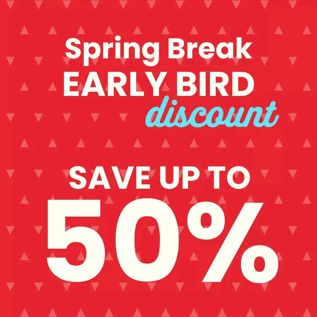 Save up to 50% off this spring break