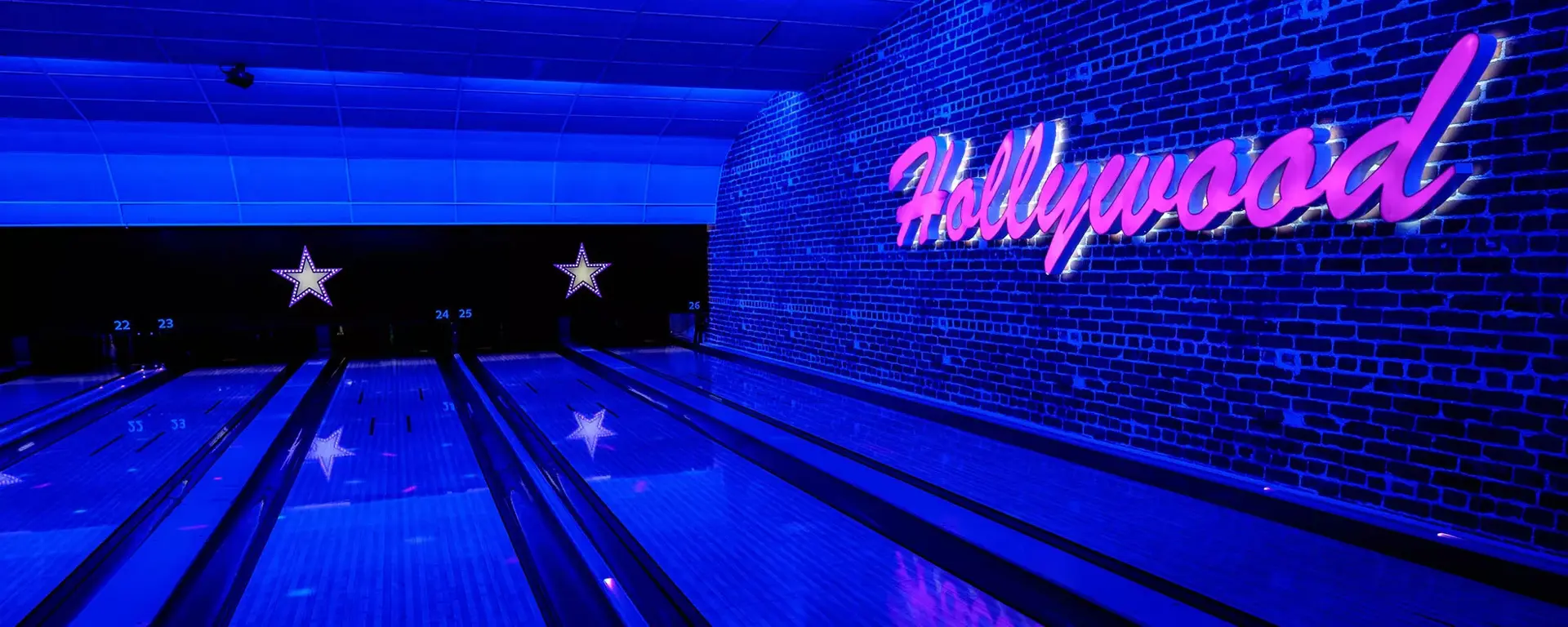 Bowling lanes at Hollywood Bowl Birmingham Rubery