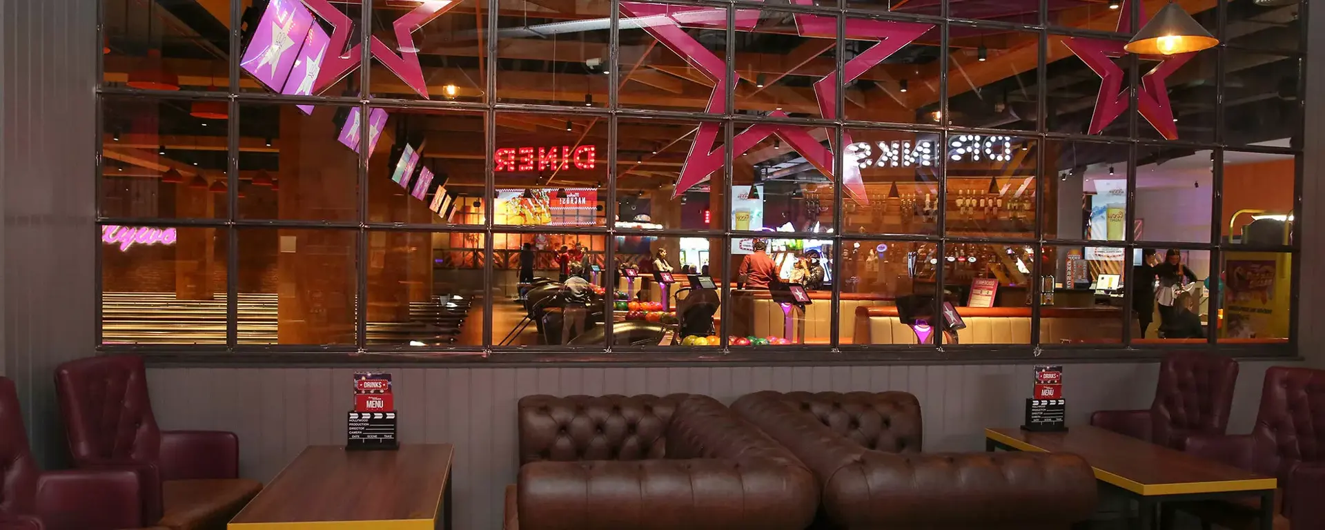 Seating area at Hollywood Bowl Watford intu