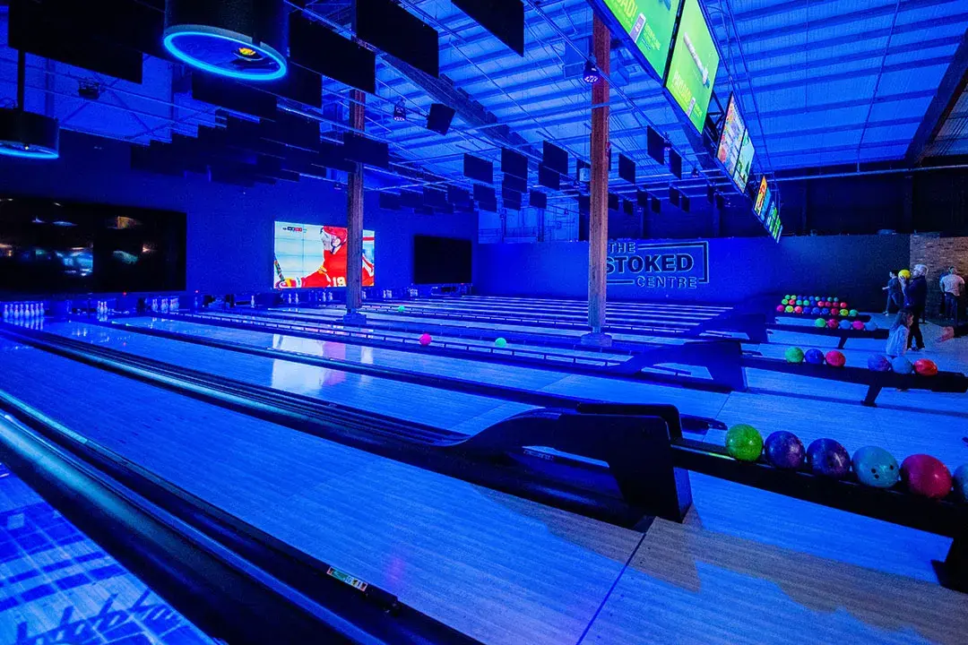 The bowling alley at Stoked Saskatoon