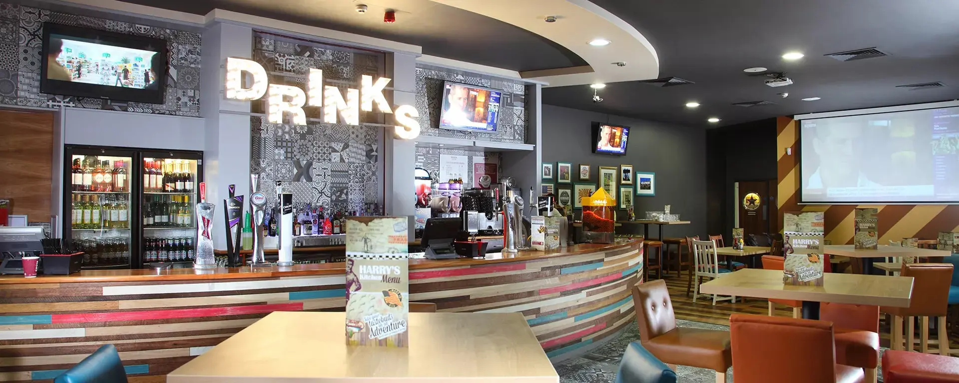 Drinks and bar area at Hollywood Bowl Eastleigh