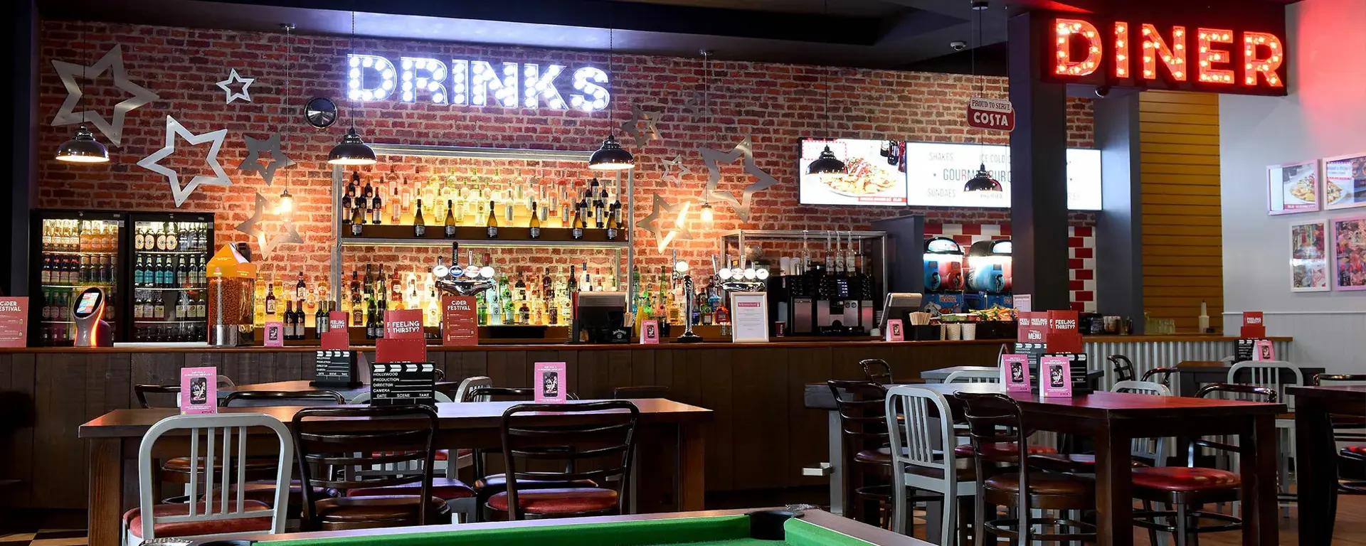 Drinks and Diner area at Wolverhampton Bentley Bridge