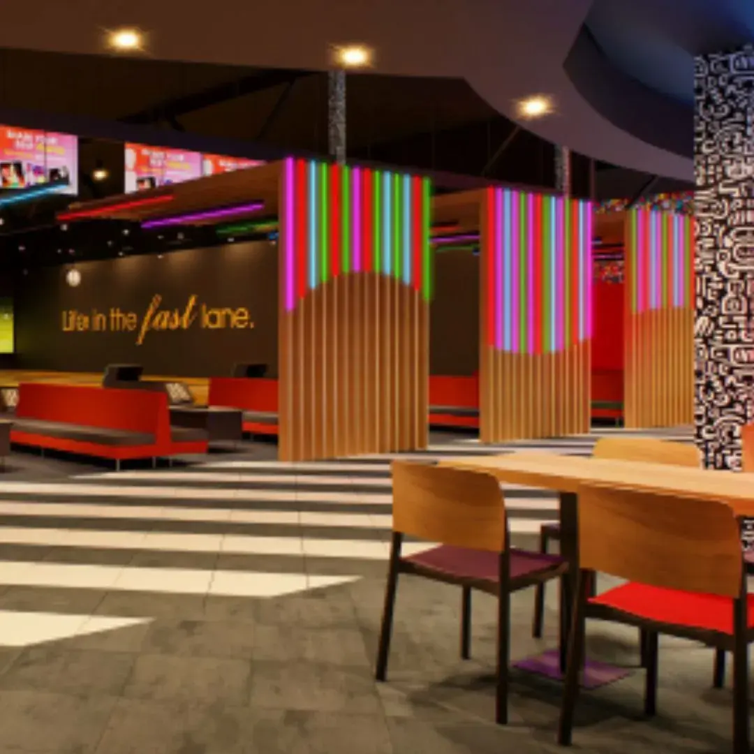 Side wall rendering of Splitsville Bowl Burlington